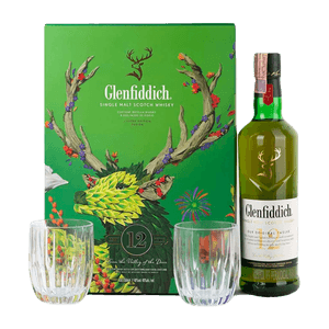 Whisky Glenfiddich 12 años + 2 vasos