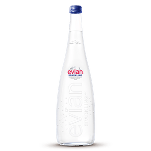 Agua mineral Evian sparkling 750ml glass