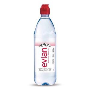 Agua mineral Evian 750ml glass