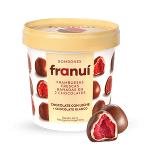 Franui-Frambuesas cubiertas con chocolate blanco y leche