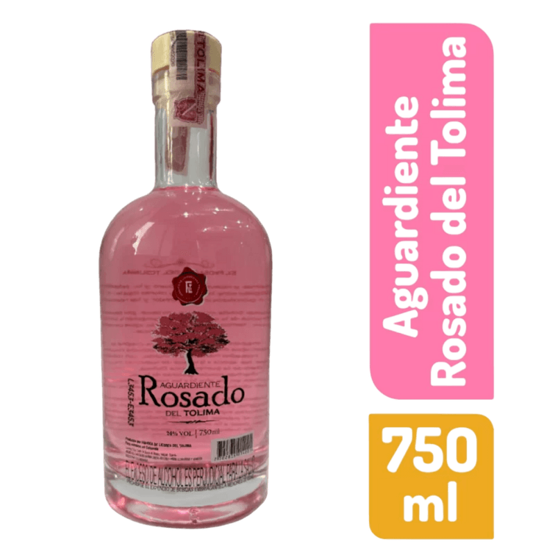 972010   AGUARDIENTE ROSADO DEL TOLIMA 750Ml.
