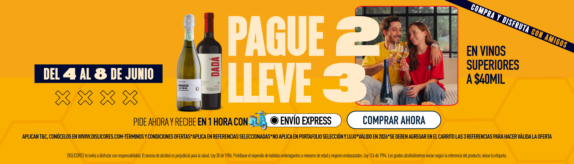 3x2 en vinos este finde