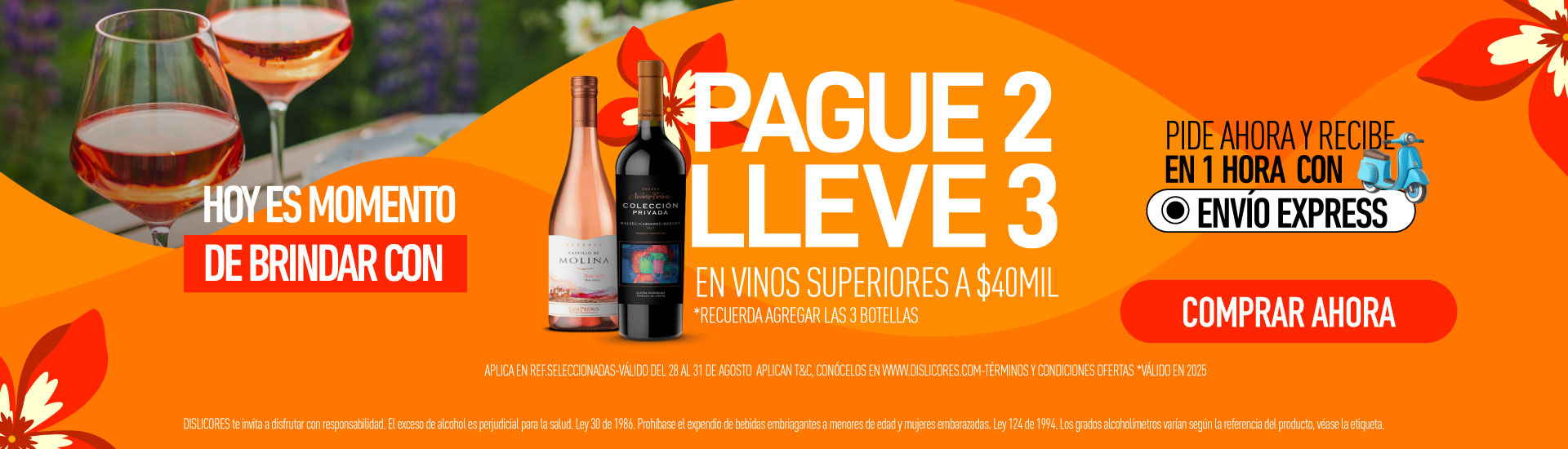 AGREGA 3  Y PAGA 2 EN VINOS DE MAS DE 40 MIL 