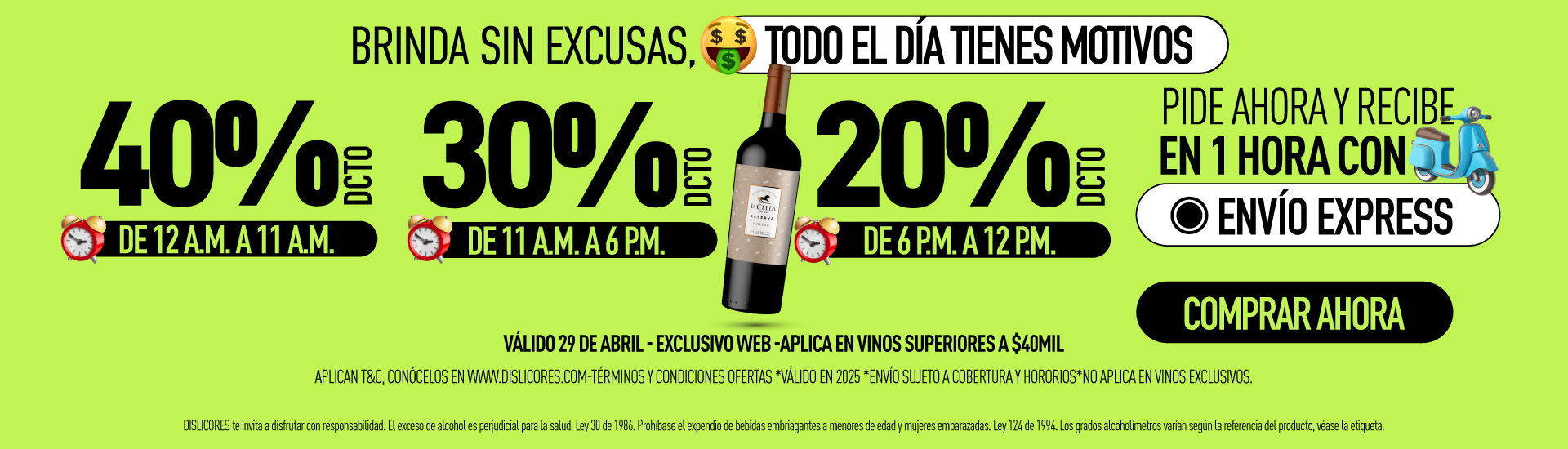 HASTA 40% EN VINOS