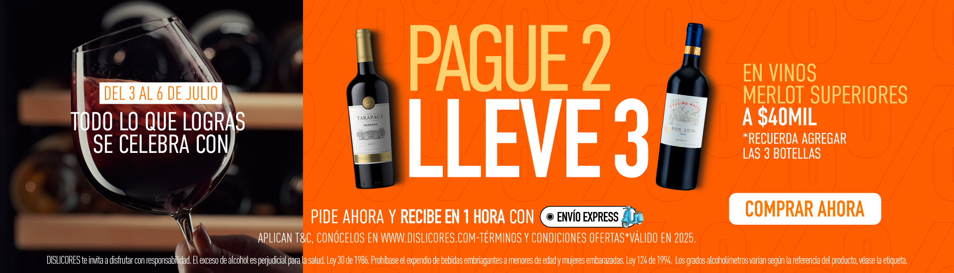 3X2 EN VINOS MERLOT SUPERIORES A 40 MI